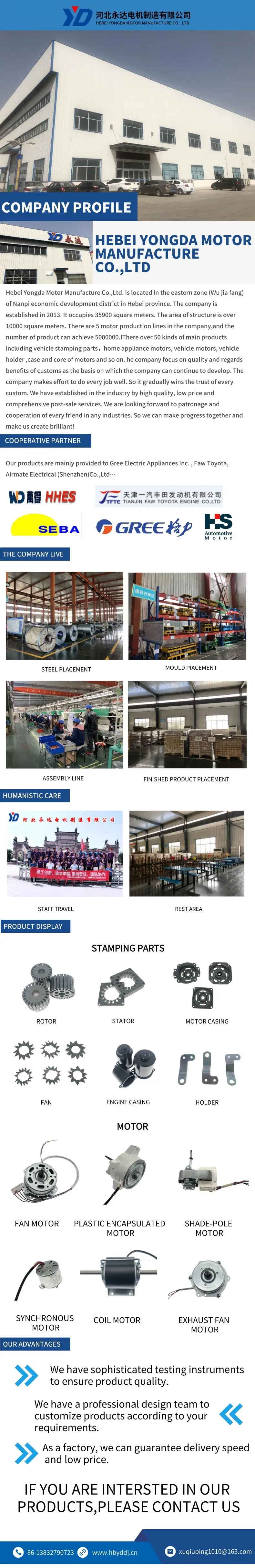 Customized AC High Speed Shade Pole Motor for Table Fan